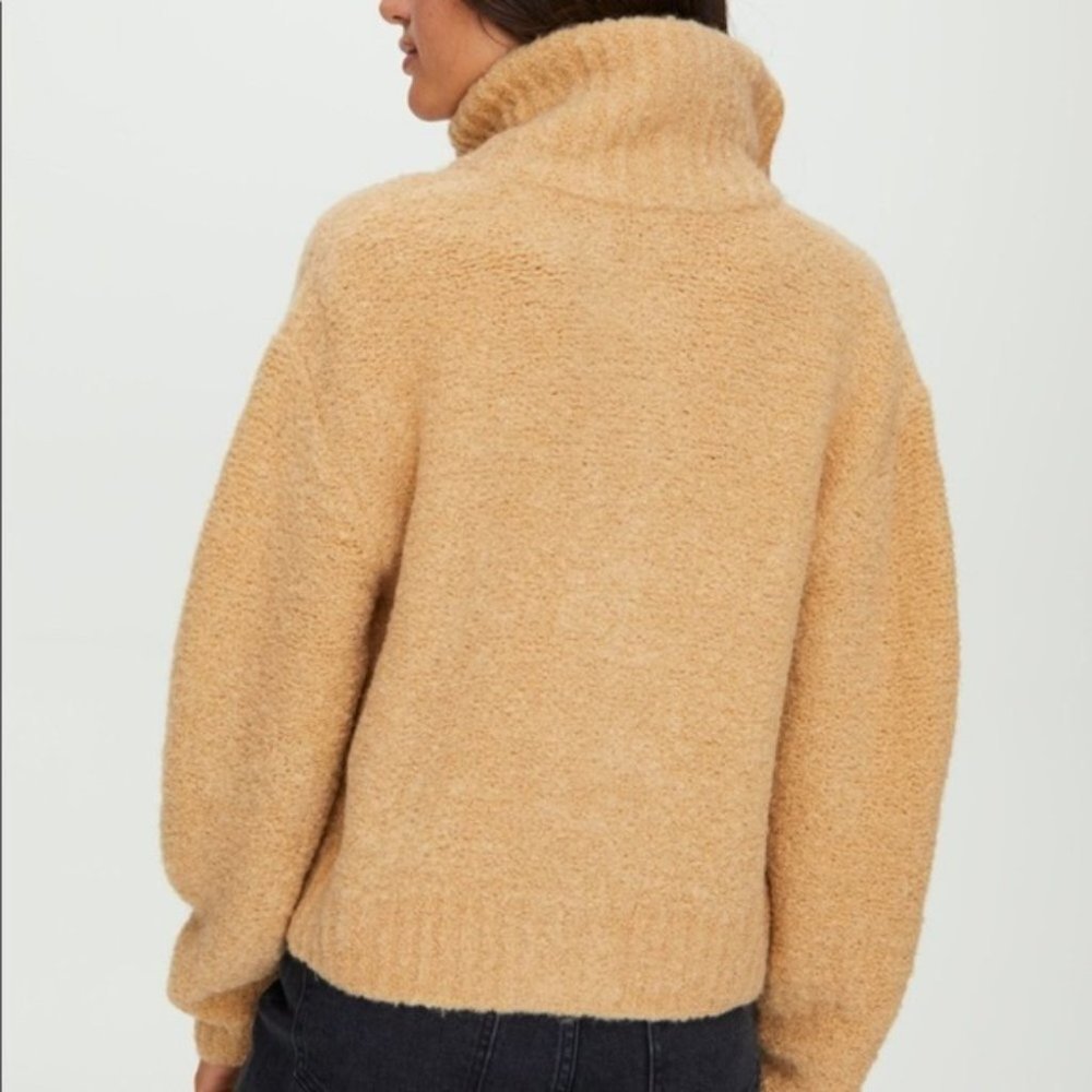 Aritzia Wilfred Marilyn Alpaca Wool Zip Up  Cardigan Sweater Sanders Sz Medium - Picture 2 of 9